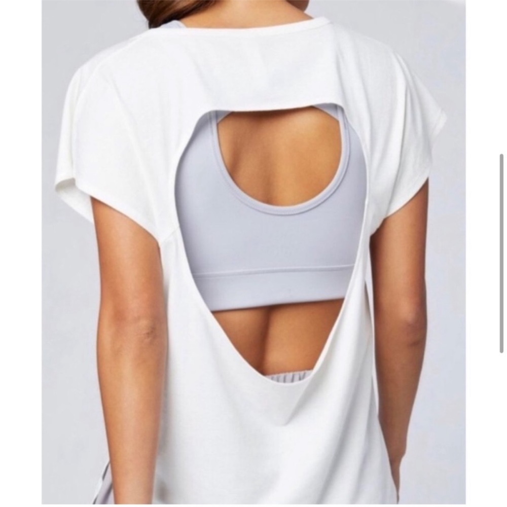 Varley Cotton White Cutout Kerry T-Shirt size Large